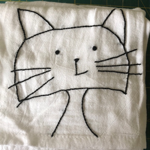 Set of 6 Flour Sack Hand Embroidered Dish … - Picture 2 of 7